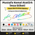 Sb Store Atatürk Imza Sticker Etiket - Hologram Renk