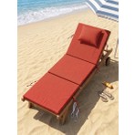 Bhomes Concept 180x55x4 Cm Kırmızı Katlanabilir Su Geçirmez Şezlong minderi Yer Minderi - Plaj Matı