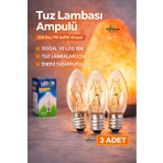 7W Seffaf Tuz Lambasi Ampulu - Gece Lambasi (3 Adet) Seffaf Parfüm Ampul E14 Duy