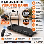 Cosfer 2 Hp Yürüyüş ve Koşu Bandı Katlanabilen 1-12 Km Hız Kumandalı Eğim Özellikli 130 Kilo Taşıma Kapasiteli