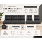Sofmina Leke Tutmaz 3-1-1 Balkon Bahçe Minder Seti - Fermuarlı Yıkanabilir Içi Dolu