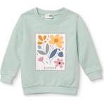Hellobaby Kız Bebek Sweatshirt Çiçek Baskılı Bisiklet Yaka Long Sleeve