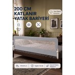 Wumboo 200 cm Yatak Bariyeri - Mega Boy Güvenlik Bariyeri Koruyucu Bariyer,bebek Bariyeri Büyük Boy-Gri