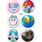 Punky Store Trend-17 - 6'lı Anime Kawaii Rozet Seti Renkli Karakter Desenli Sevimli Broş Pin