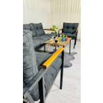 Sofmina Begonvil Balkon, Bahçe - Metal Kanepe Koltuk Takımı 3+1+1 + Sehpa Antrasit