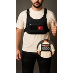 MOONRIDER Unisex Motosiklet Göğüs Çantası – Reflektör Baskılı, Premium Kalite, Yelek Tipi, Geniş Hacimli, Günlük & Spor Kullanım motorcu çantası 