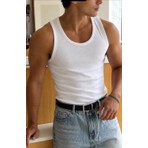Gamaro Erkek Halter Yaka Penye Kaşkorse Fitted Kalıp Sporcu Likralı Atlet