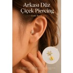 Sacce Scarves & Accessories Altın Renkli Mini Çiçek Zirkon Tragus Piercing Kadınlar İçin Özel Tasarım