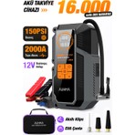 Auhma A9944 Araç Takviye Cihazı & Hava Kompresörü 16000MAH Powerbankli 150 Psı Akıllı Akü Booster Taşınabilir Lastik Şişirme Pompası