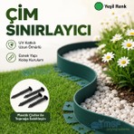 Mgf Plast Mgf YEŞİL Çim Ayırıcı | Esnek Çim Sınırlayıcı Peyzaj Bordürü Taş Toprak Ayırma Bariyeri + Sabitleme Çivili