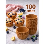 CKM Silikon 100 Adet Kraft Kağıt Kek Kapsülü | Muffin Cupcake Kek Kapsülü | 100’LÜ Kağıt Kek Kalıbı