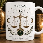 Art By Aslı Terazi Burcu Temalı Kupa Bardak – Astroloji ve Burç Tasarımlı Seramik Kupa