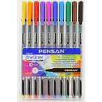 Pensan 6500 Fineliner 0.4 mm Keçe Uçlu Kalem 10 Renk Plastik Kutu