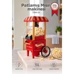 Torima Mısır Patlatma Makinesi Yağsız Ev Tipi Popcorn Makinesi TPM01 Kırmızı