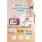 Torima Dijital Fotoğraf Makinesi Çocuk Termal Resim Kağıt Baskılı Yazıcı Kamera Video Makinesi CMR18 Pembe