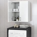The Violett Remaks Makina Üstü Dolap, Banyo Dolabı, Çamaşır Dolabı, Havlu Dolabı - Beyaz