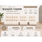 Sofmina Leke Tutmaz 2-1-1 Balkon Bahçe Minder Seti - Fermuarlı Yıkanabilir Içi Dolu