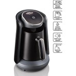 Arzum OK004 Okka Minio Türk Kahvesi Makinesi Taşma Önleyici Sistem, 4 Fincan Kapasiteli, Krom
