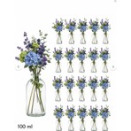 Qualitev 20 Adet 100 ml Küçük Şeffaf Cam Vazo Mini Dekoratif Şişe (Çiçeksiz)