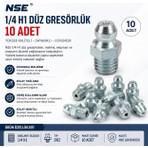 Nse 1/4 H1 Düz Gresörlük 10 Adet – Yağlama Nipeli, Gresörlük Meme Ucu, Endüstriyel Makine ve Araç Yağlama Aparatı