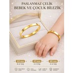 1 Adet 0-6 Yaş Paslanmaz Çelik Altın Kaplama Çocuk Bilezik Çocuk Ajda Bilezik Bebek Bilezik