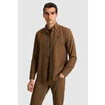 U.S. Polo Assn. Erkek Kahverengi Uzun Kollu Basic Gömlek 50324708-VR029