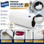 Evima Beyaz Mikrofiber Ayakkabı Yıkama Çantası Fermuarlı Koruyucu Kumaş Özellikli XL
