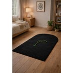 Lugmo Seccade Namaz Halısı Yıkanabilir Kaymaz Taban Peluş 70X120 cm Siyah