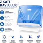 A Form 200'lü Mini 21 Cm Z Katlı Havlu Aparatı - Z Peçete Dispanser Şeffaf Mavi