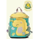 Nioni Unisex Çocuk Sırt Çantası Sarı Renkli Dinazor Figürlü Orta Boy 0-15 L Kapasite