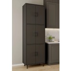 Aeka AE-3015 Mercan Antrasit 6 Kapaklı Çok Amaçlı Dolap Raflı Mutfak Kiler Banyo 195*63*35 Çok Amaçlı Dolap