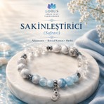 🌙 Sakinleştirici Doğal Taş Bileklik – Akuamarin, Kristal Kuvars & Havlit (Safravi) | Lotus Atölye ve İyi Yaşam Merkezi