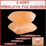 Mabelme Bitkisel Himalaya Tuz Sabunu 300-350 gr x 2 Adet Zengin Mineralli Doğal Saf Pembe Himalaya Kaya Tuzu Sabunu Doğal Peeling