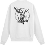 Colermi Sırt Baskılı Boynuzlu Kurukafa Tasarımlı Sweatshirt