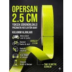 Opersan 2.5 cm x 10 Metre Fosforlu Neon Sarı Reflektör Bant Dış Mekan Koruma için Şık Görünüm