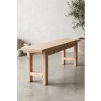 Has Aks Orman Naturel Ahşap Ladin Modern Bench Tabure (30X70)