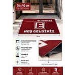 Valerine Life Eczane Logolu Kırmızı Hoş Geldiniz Işyeri Kapı Önü Paspası 50X90CM Kişiye Firmaya Özel