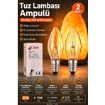 7W Seffaf Tuz Lambasi Ampulu - Gece Lambasi (2 Adet) Seffaf Parfüm Ampul E14 Duy