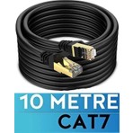 Maxgo 3154 Internet Kablosu 10 Metre - Cat 7 Kablo 10 Metre Ethernet Kablosu Cat7 - 10Gbps Network Kablosu Siyah Renk Ağ Kablosu