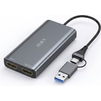Jinghua 4K 60Hz HDMI Loop Out Görüntü Ses Yakalama Kartı Dual USB Type-C 2'si 1 Arada Video Capture Card Switch Ps5 Canlı Yayın Oyun Kayıt Alüminyum Alaşım Z825