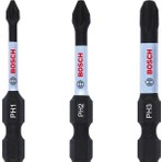 Bosch Impactc 50 mm Yıldız Bits Ucu Seti 3'lü Ph1 Ph2 Ph3 Aksesuarlar İçin Uygun 2608522491