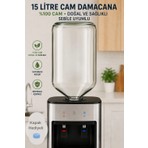 Albergio 15 Litre Şişecam Cam Damacana Kapak Hediyeli Sebile Uyumlu Pompa Uyumlu Kalın Cam %100 Cam Damacana