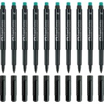 Faber-Castell Siyah 10'lu Faber 1525 Kalın Uçlu Asetat Kalem Seti Ölçülerle
