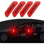  Araba Kapı Açık Uyarı Reflektörü Etiket Sticker 4'LÜ 9.5x2.5cm Kırmızı