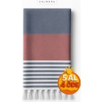 Calmera Natura Peştemal | Pamuk - Doğal Saçaklı | Plaj, Havuz, Spa, Hamam, Sauna, Spor, Seyahat Havlusu - Lacivert & Kırmızı