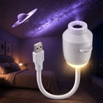 Hevolt USB Galaksi Projektör 2’si 1 Arada LED Gece Lambası – 360° Ayarlanabilir 3 Değiştirilebilir Filmli Projektör – Yatak Odası, Çocuk Odası, Araç Içi Ambiyans