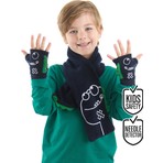 Denokids Erkek Çocuk Dinozor Desenli Lacivert Parmaksız Eldiven 2-8 Yaş