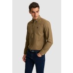 U.S. Polo Assn. Erkek Haki Uzun Kollu Basic Gömlek 50324708-VR027