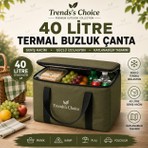 Trends's Choice 40 Litre Termal Buzluk Çanta Katlanabilir Piknik Kamp Plaj ve Yolculuk Için Soğuk Sıcak Koruyucu Seyehat Çantası