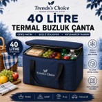 Trends's Choice 40 Litre Termal Buzluk Çanta Katlanabilir Piknik Kamp Plaj ve Yolculuk Için Soğuk Sıcak Koruyucu Seyehat Çantası